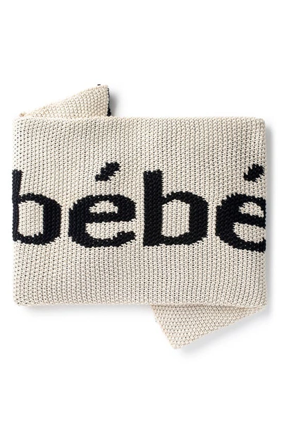 Domani Home Bébé Cotton Blanket In Ivory/ Black