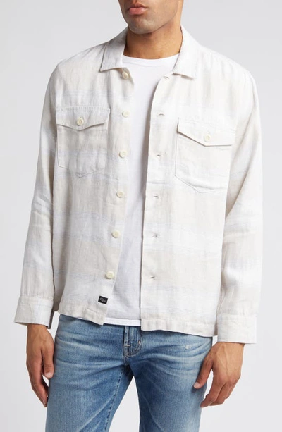 Shop Rails Linen Shirt Jacket In Wicker Graphite Stripe