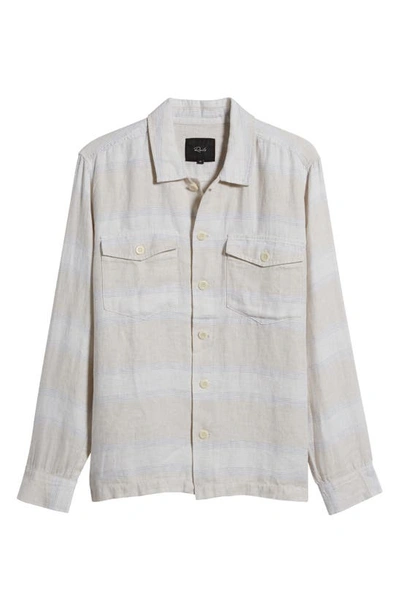Shop Rails Linen Shirt Jacket In Wicker Graphite Stripe