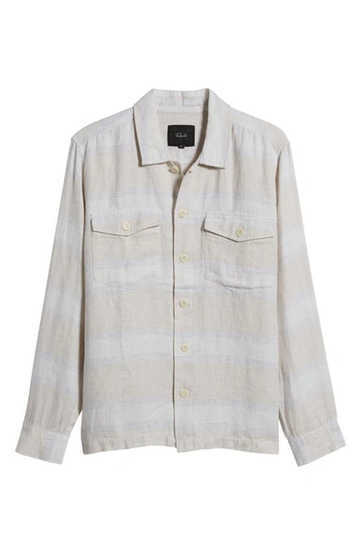 Rails Kerouac Linen Button-up Shirt In Wicker Graphite Stripe