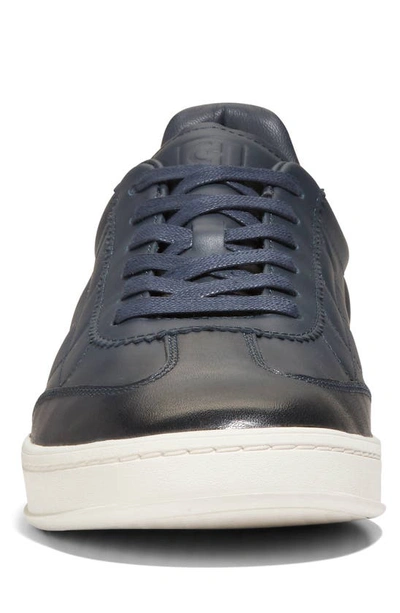 Shop Cole Haan Grandpro Breakaway Leather Sneaker In Navy/ Ivory