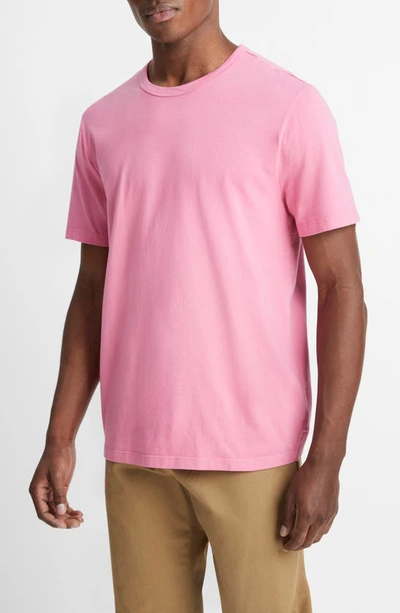 Shop Vince Solid T-shirt In Washed Pink Blaze