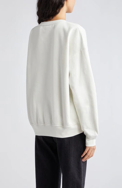 Shop Ganni Isoli Oversize Organic Cotton Graphic Sweatshirt In Egret