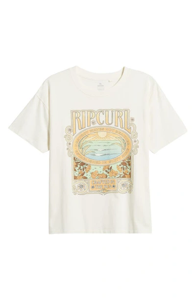 Rip Curl Logo Graphic Cotton T-shirt In Bone
