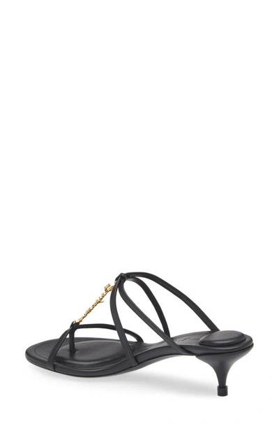 Shop Jacquemus Strappy Logo Charm Sandal In Black