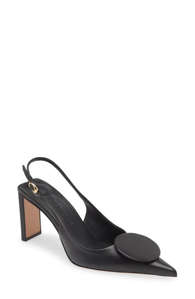 Shop Jacquemus Mismatched Pointed Toe Slingback Pumps In Black