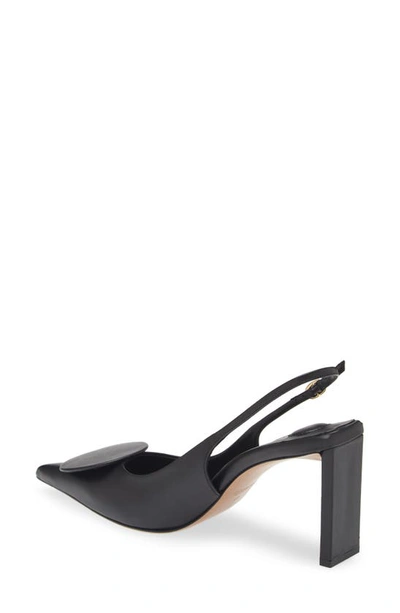 Jacquemus Mismatched Pointed Toe Slingback Pumps In Black