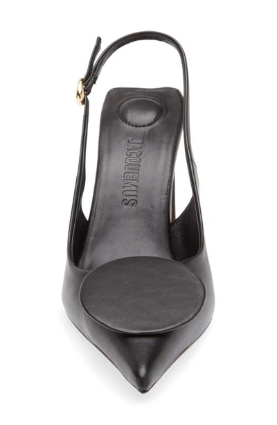 Jacquemus Mismatched Pointed Toe Slingback Pumps In Black