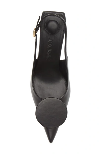 Jacquemus Mismatched Pointed Toe Slingback Pumps In Black