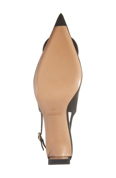 Jacquemus Mismatched Pointed Toe Slingback Pumps In Black