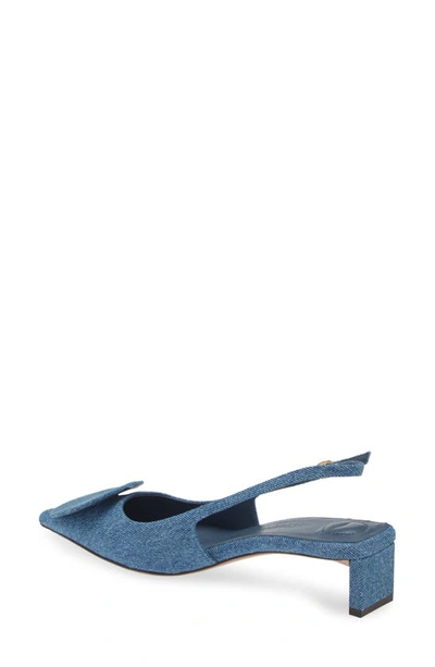 Shop Jacquemus Mismatched Pointed Toe Slingback Pumps In Blue