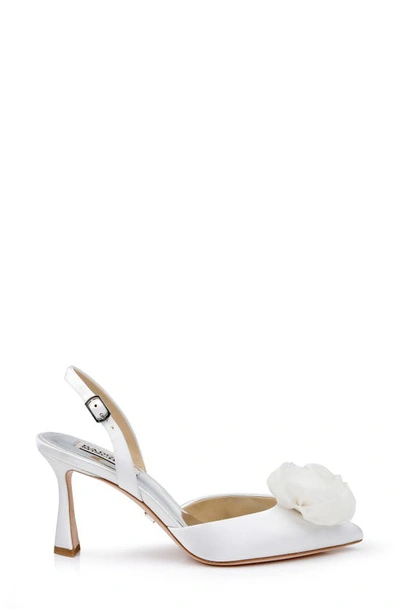 Shop Badgley Mischka Collection Carlise Rose Pinted Toe Pump In Soft White
