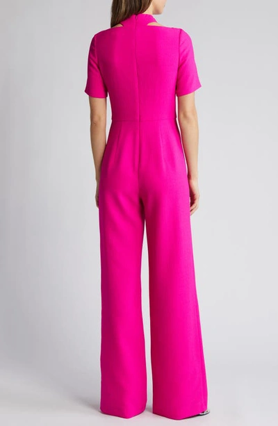 Shop Black Halo Mercer Twist Wide Leg Jumpsuit In Vibrant Pink