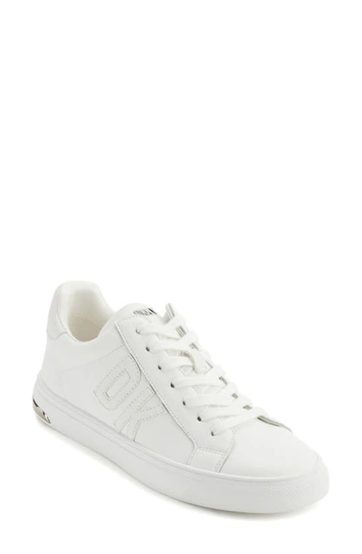 Dkny Abeni Platform Low Top Sneakers In Brt White