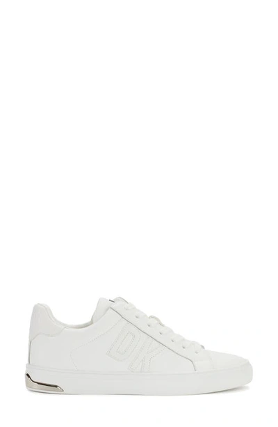 Dkny Abeni Platform Low Top Sneakers In Brt White