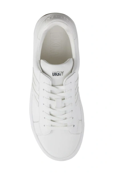 Dkny Abeni Platform Low Top Sneakers In Brt White