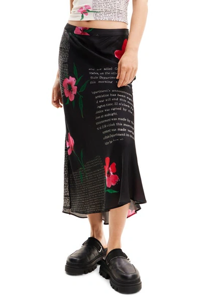 Shop Desigual Siracusa Midi Skirt In Black