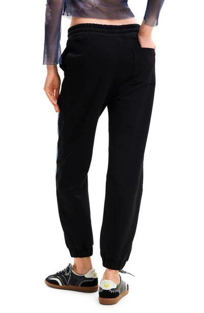 Desigual Contrast Jogger Jeans In Blue