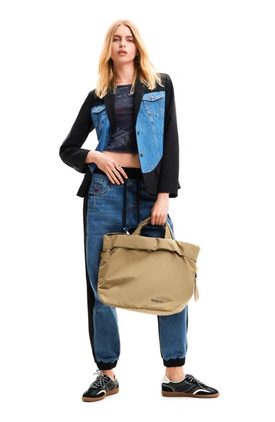 Desigual Contrast Jogger Jeans In Blue