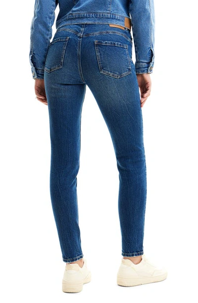 Shop Desigual Denis High Waist Skinny Jeans In Blue