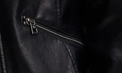 Shop Desigual Retro Faux Leather Biker Jacket In Black