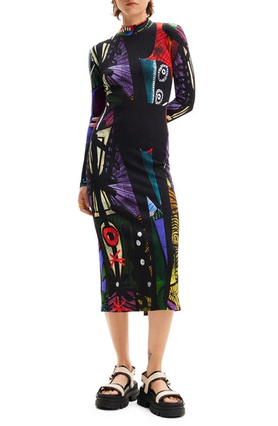 Desigual M. Christian Lacroix Arty Midi Dress In Black