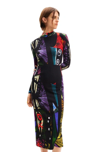 Desigual M. Christian Lacroix Arty Midi Dress In Black