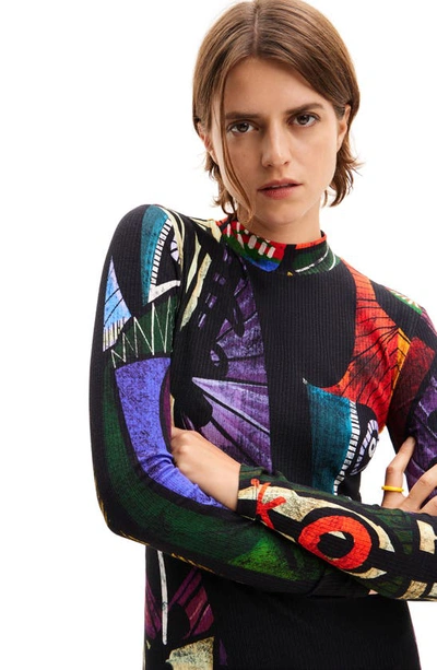Desigual M. Christian Lacroix Arty Midi Dress In Black