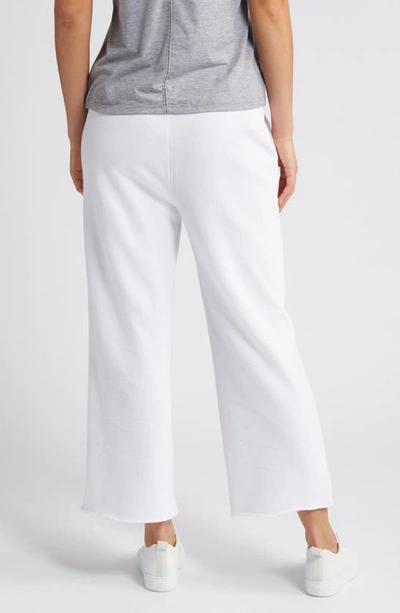 Shop Eileen Fisher Crop Straight Leg Organic Cotton Pants In White
