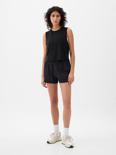 Shop Gap Fit Breathe Cropped Muscle T-shirt In Black