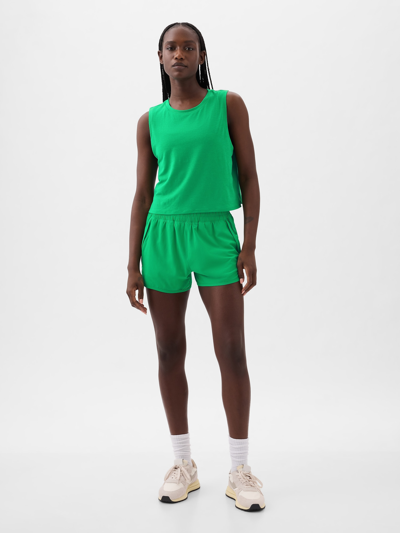 Shop Gap Fit Breathe Cropped Muscle T-shirt In Simply Green