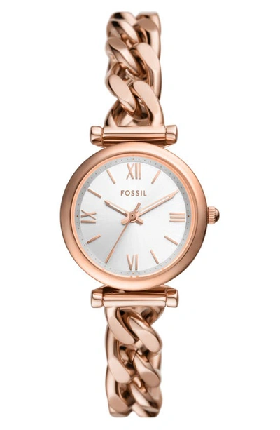 Shop Fossil Carlie Bracelet Watch, 28mm In Rose Gold