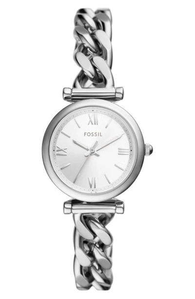 Shop Fossil Carlie Bracelet Watch, 28mm In Silver