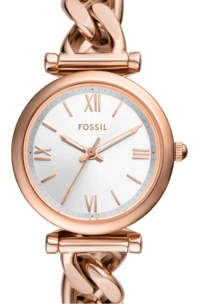 Shop Fossil Carlie Bracelet Watch, 28mm In Rose Gold