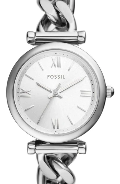 Shop Fossil Carlie Bracelet Watch, 28mm In Silver