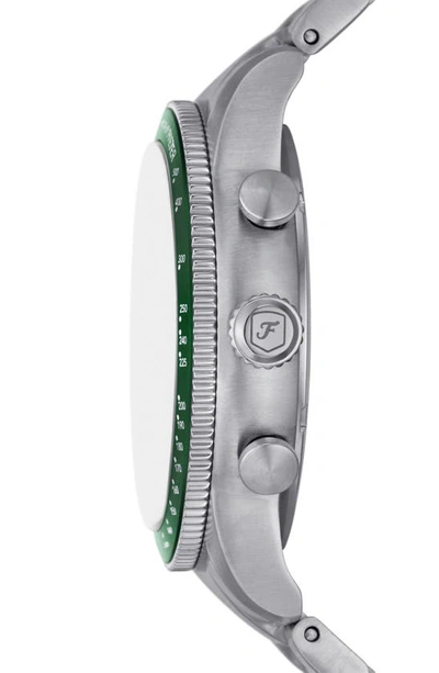 Shop Fossil Sport Tourer Bracelet Chronograph Watch, 42mm In Silver/green