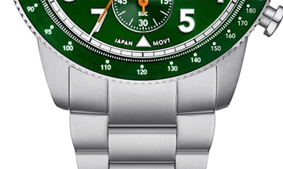 Shop Fossil Sport Tourer Bracelet Chronograph Watch, 42mm In Silver/green