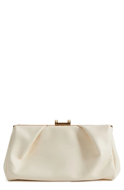 Shop Reiss Madison Leather Frame Clutch In Off White