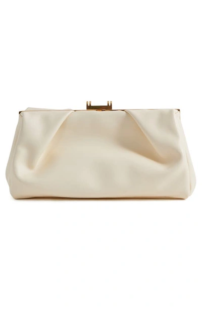 Shop Reiss Madison Leather Frame Clutch In Off White