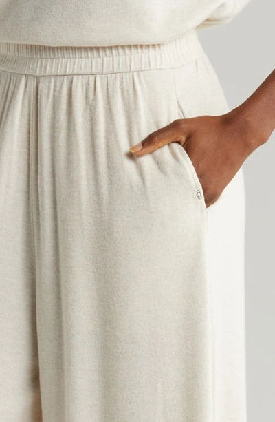 Shop Ugg Holsey Peached Knit Wide Leg Lounge Pants In Oatmeal Heather