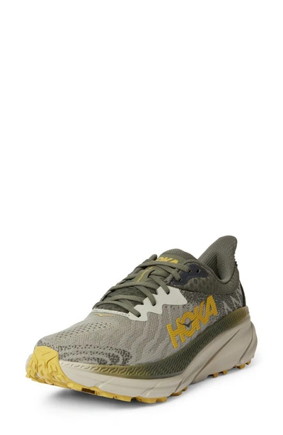 Shop Hoka Challenger 7 Running Shoe In Olive Haze / Forest Cover