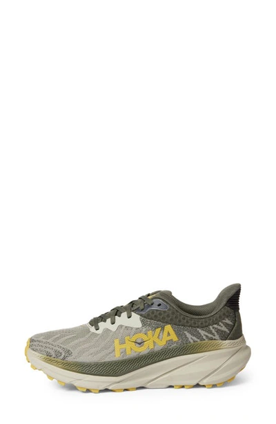 Shop Hoka Challenger 7 Running Shoe In Olive Haze / Forest Cover