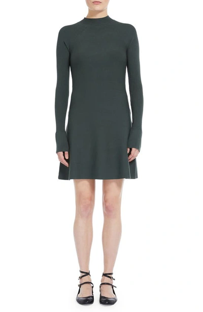 Shop Max Mara Pireo Long Sleeve Sweater Dress In Dark Green