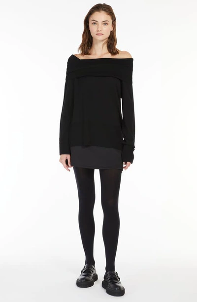 Shop Max Mara Varna A-line Jersey Miniskirt In Black