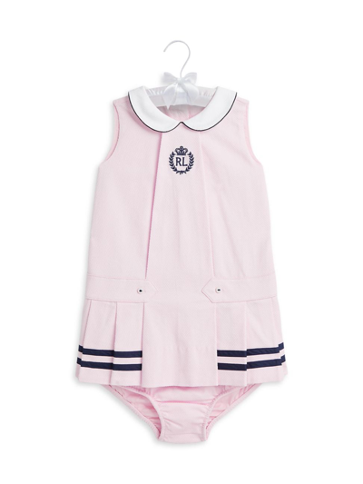 Shop Polo Ralph Lauren Baby Girl's Cotton Pique Tennis Dress Set In Hint Of Pink