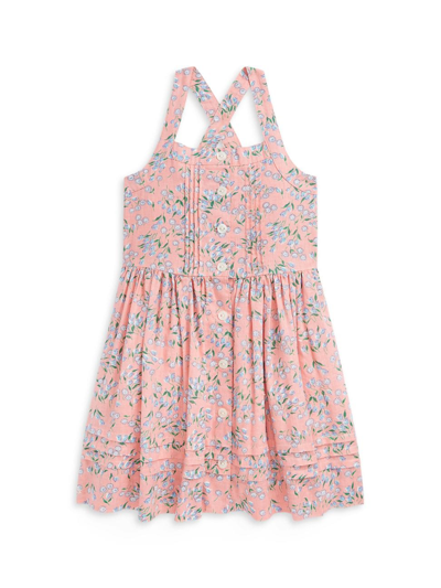 Shop Polo Ralph Lauren Little Girl's Linen Floral Dress In Seze Floral