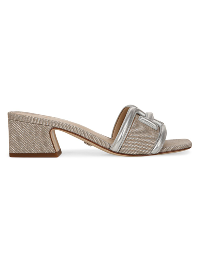 Shop Sam Edelman Women's Waylon 61mm Woven Sandals In Silver