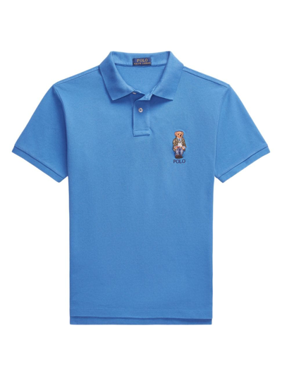 Shop Polo Ralph Lauren Men's Mesh Short-sleeve Polo Shirt In New England Blue Heritage