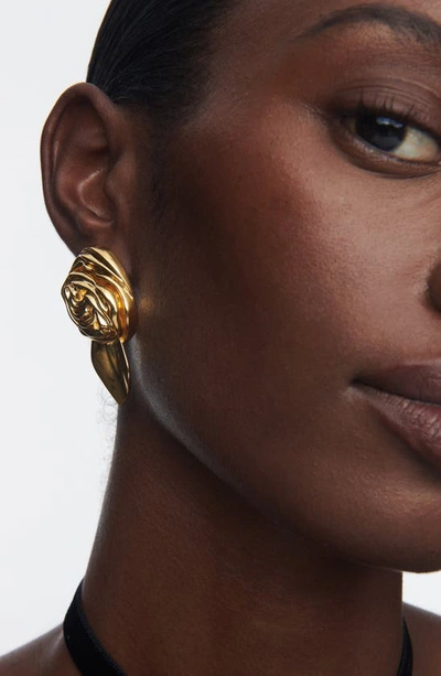 Sterling King Mini Rosette Stud Earrings In Gold