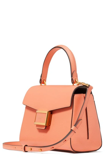 Shop Kate Spade Small Katy Leather Top Handle Bag In Melon Ball
